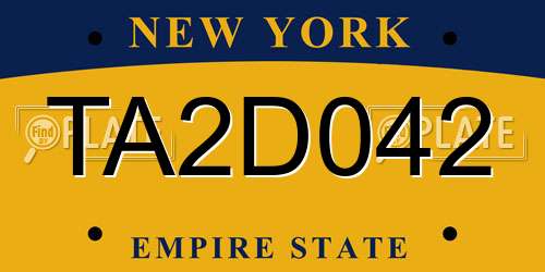 TA2D042 New York License Plate