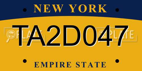TA2D047 New York License Plate