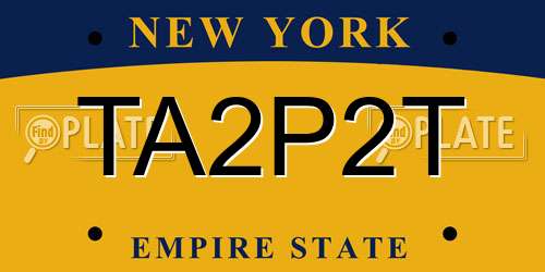 TA2P2T New York License Plate