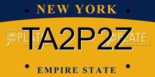 TA2P2Z New York License Plate