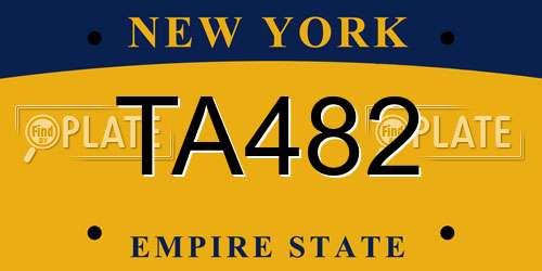 TA482 New York License Plate