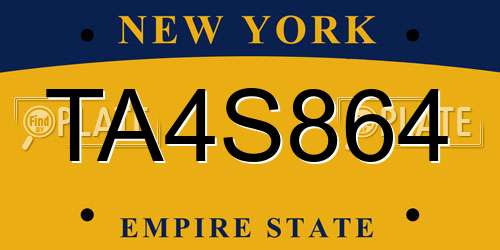 TA4S864 New York License Plate