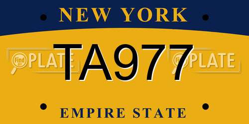 TA977 New York License Plate