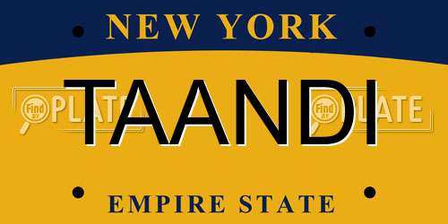 TAANDI New York License Plate