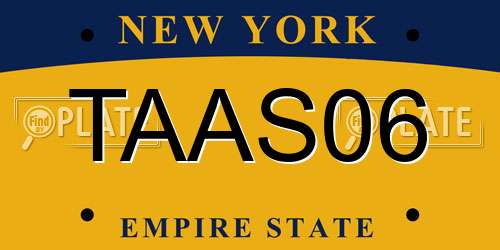 TAAS06 New York License Plate