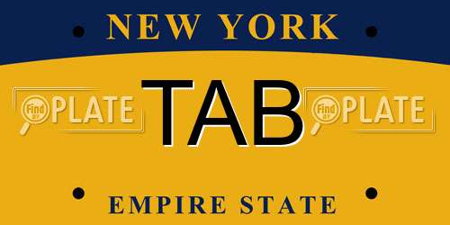 TAB New York License Plate
