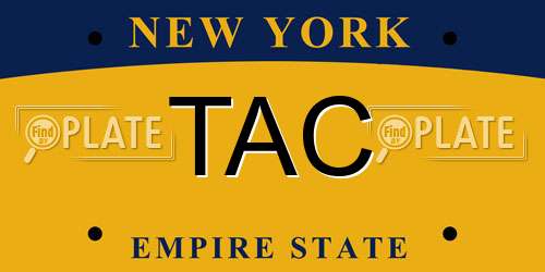 TAC New York License Plate
