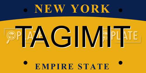 TAGIMIT New York License Plate