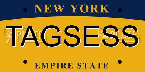 TAGSESS New York License Plate