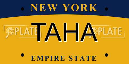 TAHA New York License Plate