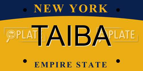 TAIBA New York License Plate