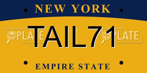 TAIL71 New York License Plate