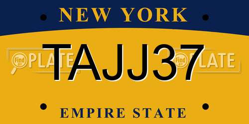 TAJJ37 New York License Plate