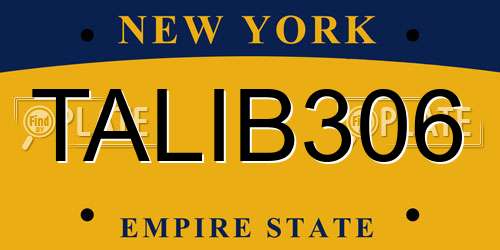 TALIB306 New York License Plate
