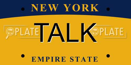 TALK New York License Plate