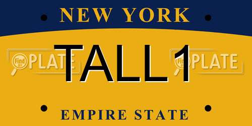 TALL1 New York License Plate