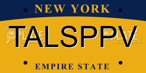 TALSPPV New York License Plate