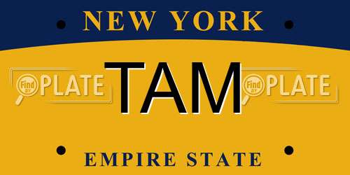 TAM New York License Plate