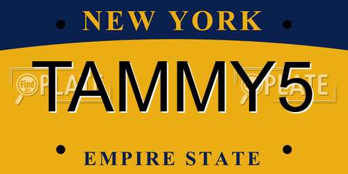 TAMMY5 New York License Plate