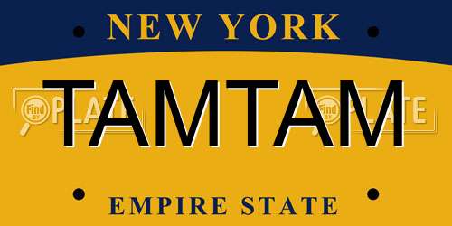 TAMTAM New York License Plate