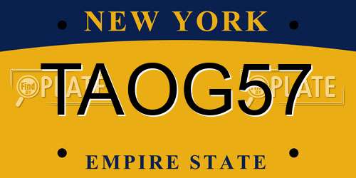 TAOG57 New York License Plate
