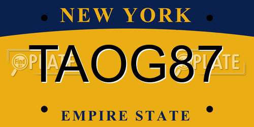 TAOG87 New York License Plate