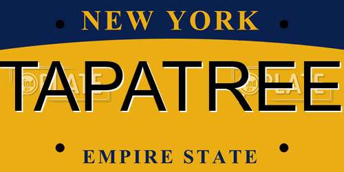 TAPATREE New York License Plate