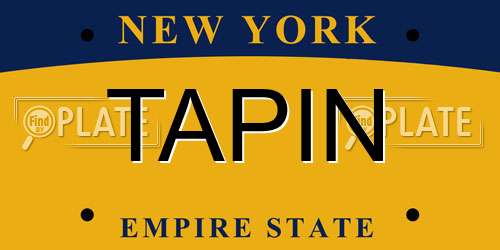 TAPIN New York License Plate