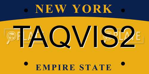 TAQVIS2 New York License Plate