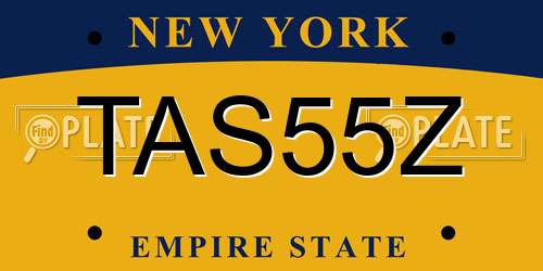 TAS55Z New York License Plate