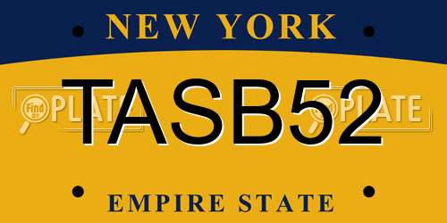 TASB52 New York License Plate