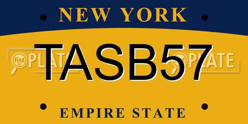 TASB57 New York License Plate