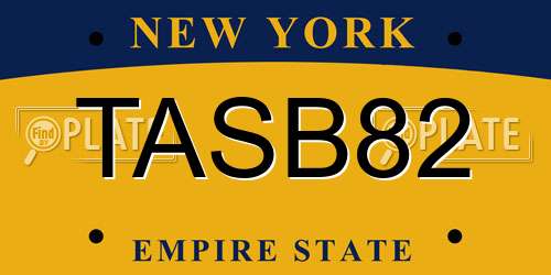 TASB82 New York License Plate