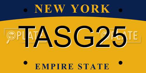 TASG25 New York License Plate