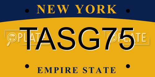 TASG75 New York License Plate