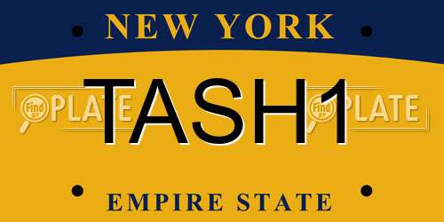TASH1 New York License Plate