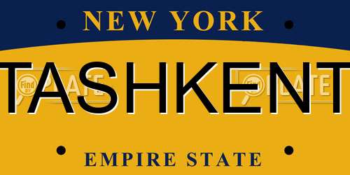 TASHKENT New York License Plate