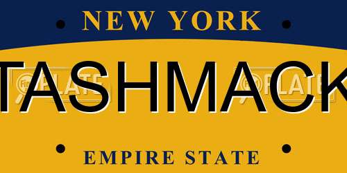 TASHMACK New York License Plate