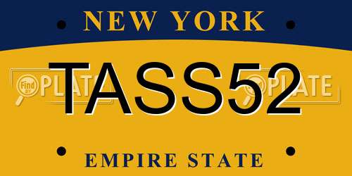 TASS52 New York License Plate