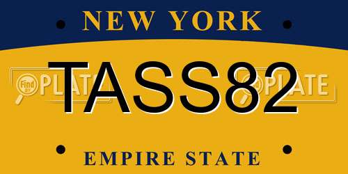 TASS82 New York License Plate