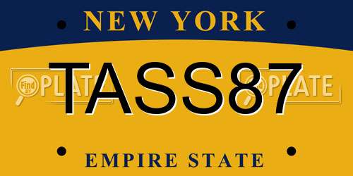 TASS87 New York License Plate