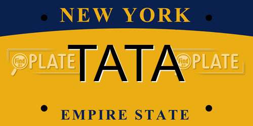 TATA New York License Plate