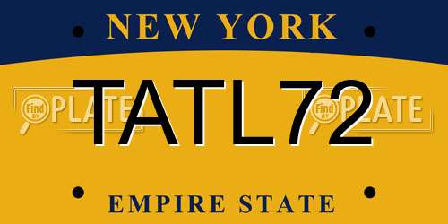 TATL72 New York License Plate