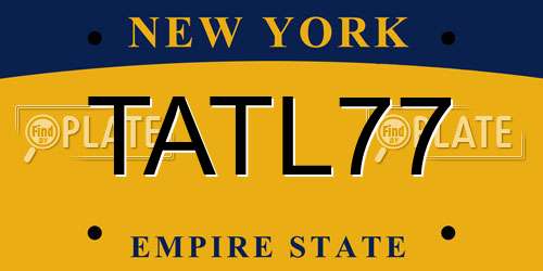TATL77 New York License Plate