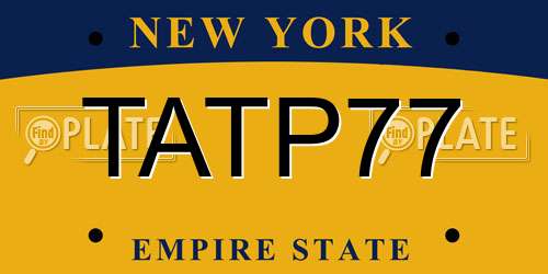 TATP77 New York License Plate