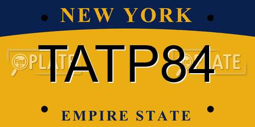 TATP84 New York License Plate