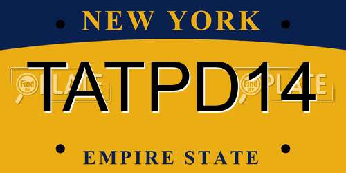 TATPD14 New York License Plate