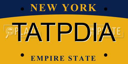 TATPDIA New York License Plate