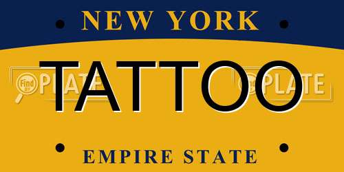 TATTOO New York License Plate