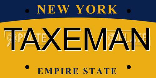 TAXEMAN New York License Plate